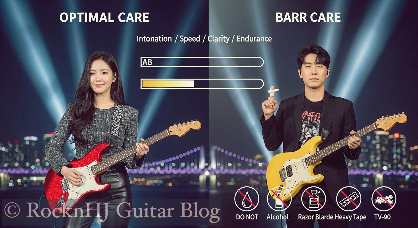 일렉기타 손톱관리와 손끝물집 : 연주력 향상을 위한 과학적 접근